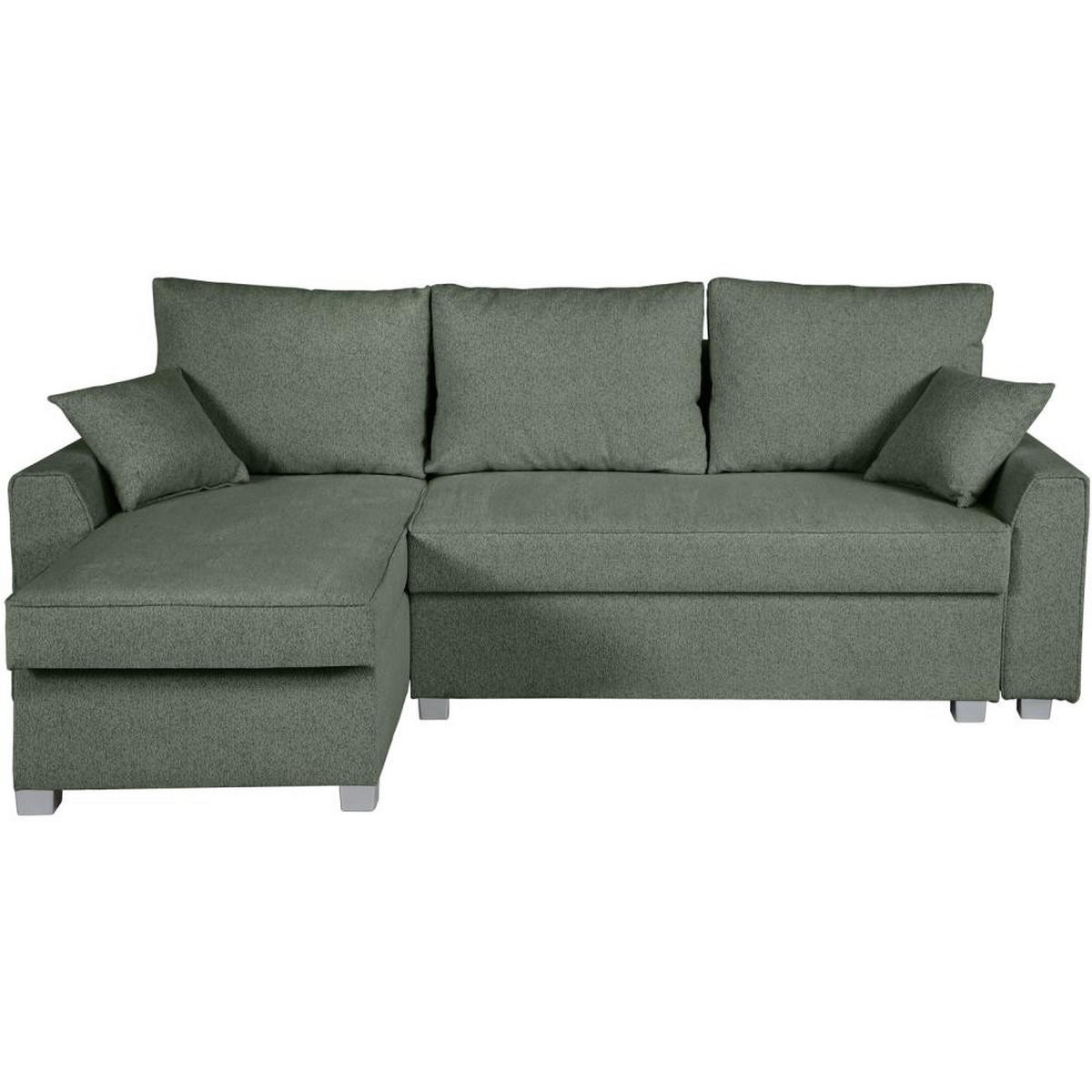 ECKSCHLAFSOFA Teramo grün - Schwarz/Grün, Kunststoff/Textil (235/150cm) - Beautysofa