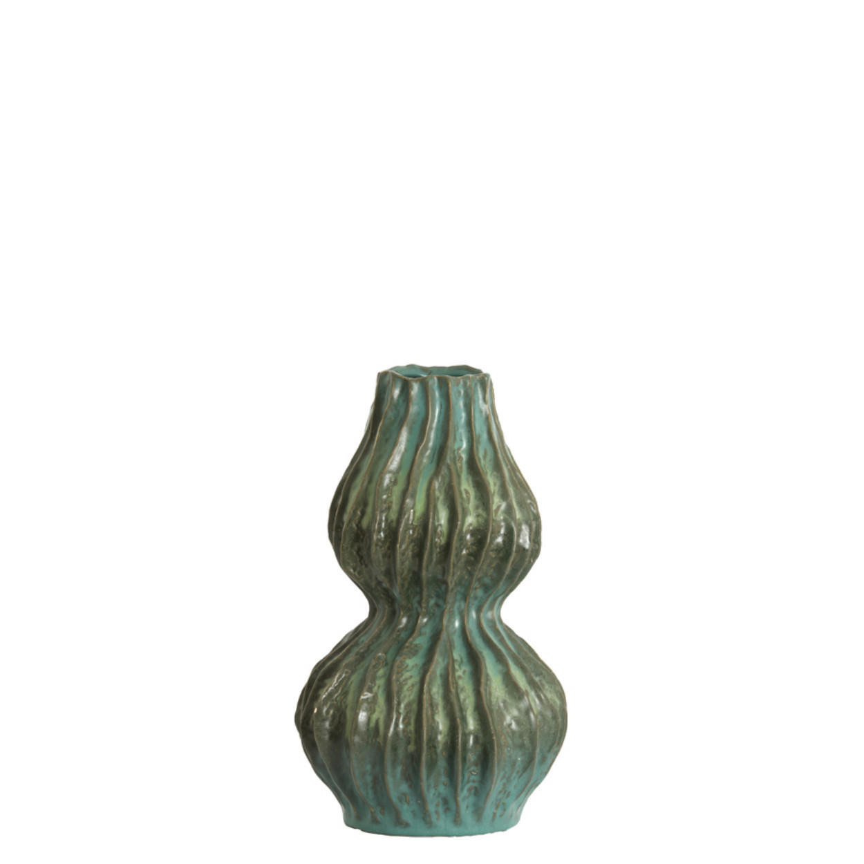 VASE Vania - Blau - 19/19/31.5 cm - Blau, Keramik (31.5cm) - Light & Living