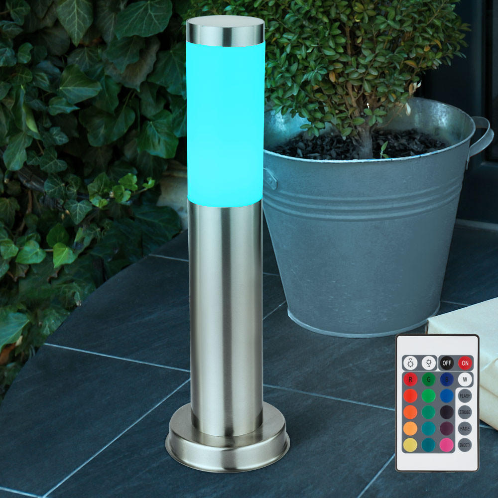 LED WEGELEUCHTE Edelstahl Silber - Silberfarben, Kunststoff (7.6/7.6/45cm) - Globo Lighting