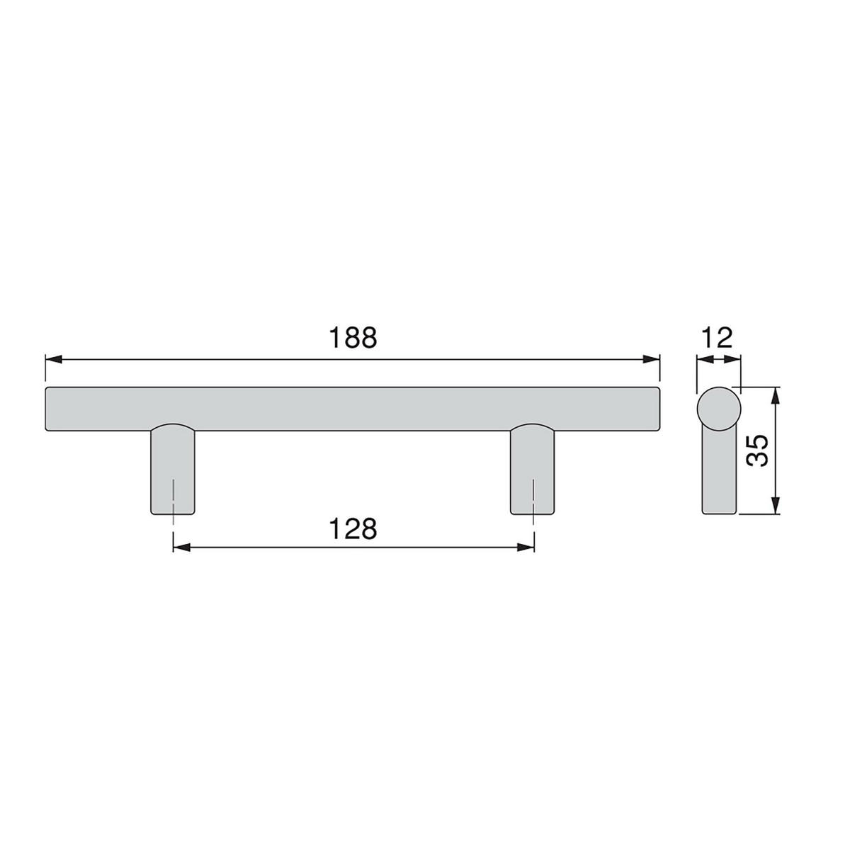 MÖBELGRIFFE Orlando, L188mm, 128mm Achsenabstand, Stahl, Schwarz lackiert 10er-set - Schwarz, Metall (14/4/21cm) - EMUCA