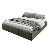 POLSTERBETT für Schlafzimmer Bett mit Stauraum Khaki 180x200cm - Olivgrün, Holzwerkstoff/Textil (180/200cm) - Muralo