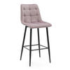 BARHOCKER CHIC gespolsterter mit Steppung - rosa - Samt Velours - Schwarz/Rosa, Textil/Metall (46/109/56cm) - NEW HOME