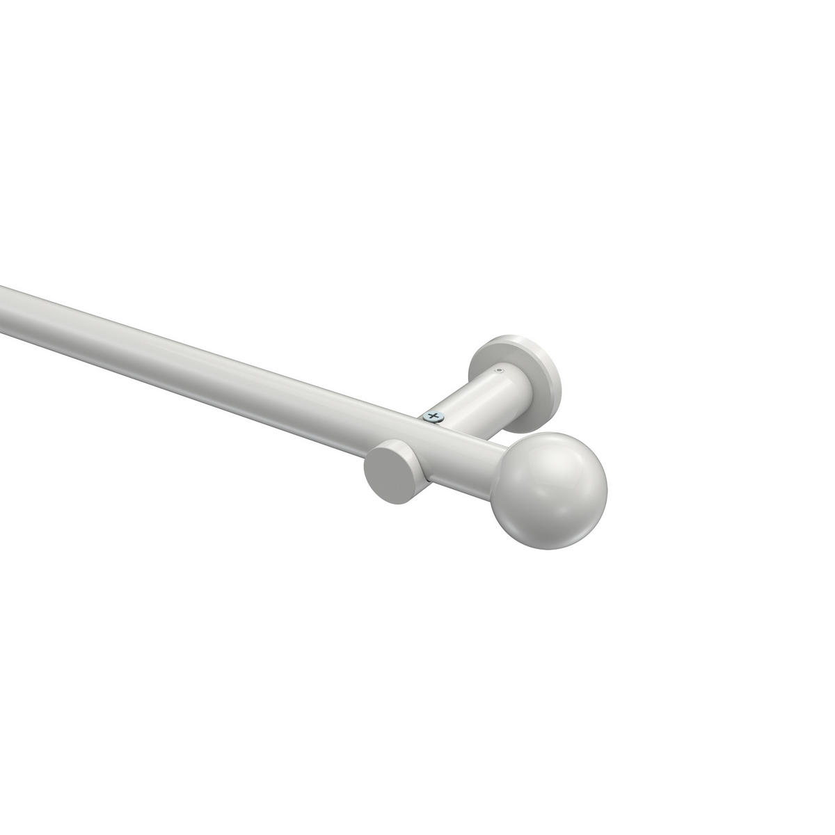 GARDINENSTANGEN-SET Platon Luino 480 cm (geteilt in 3 x 160 cm), 1-läufig (ohne Ringe), 20 mm Ø Weiß - Weiß, Metall (480cm) - INTERDECO