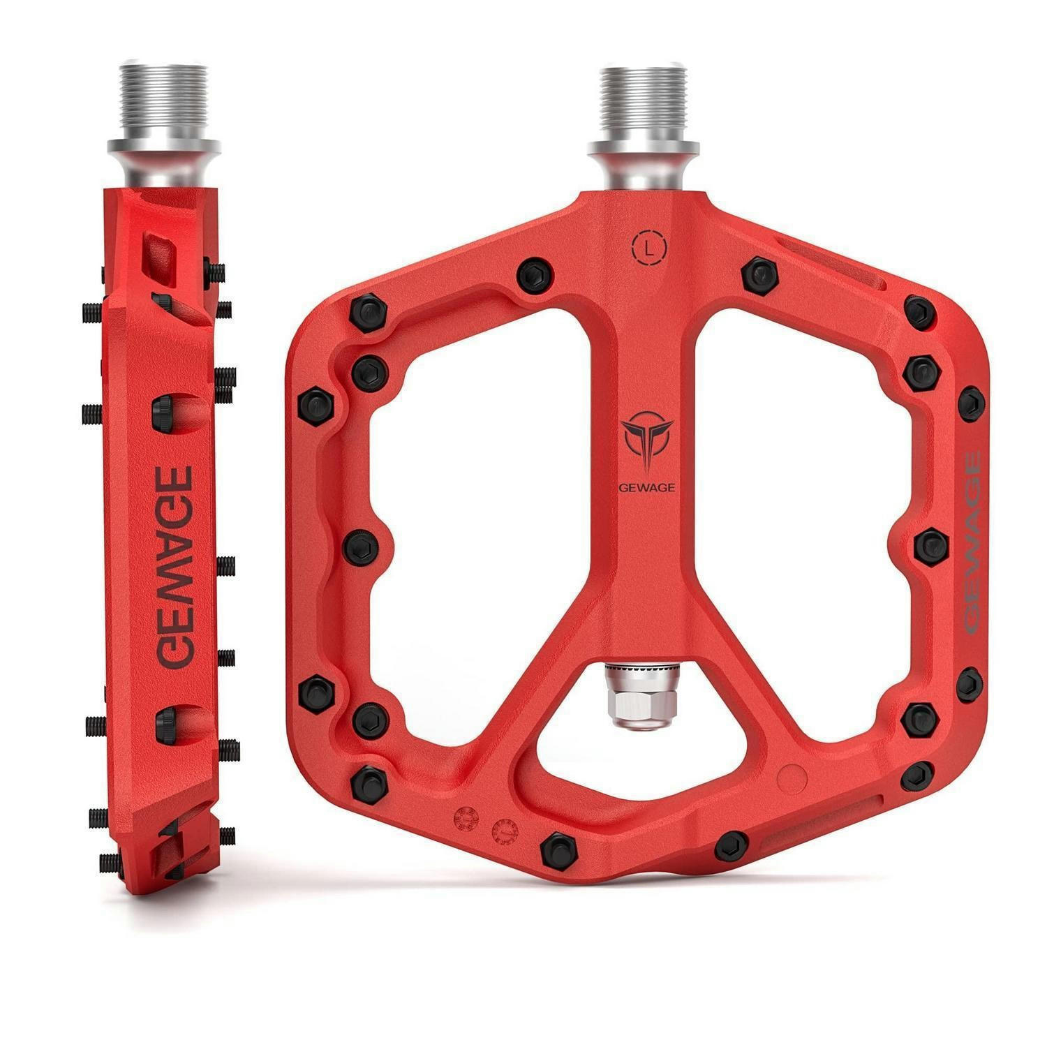 FAHRRADPEDALE Mountainbike rutschfest Nylonfaser Rot - Rot, Kunststoff (11/1.5/11.5cm)