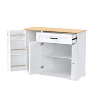 SIDEBOARD mit 3 Türen und Schublade MDF Weiß/Natur - Beige, Holzwerkstoff (107/83.4/40cm) - Meubliv