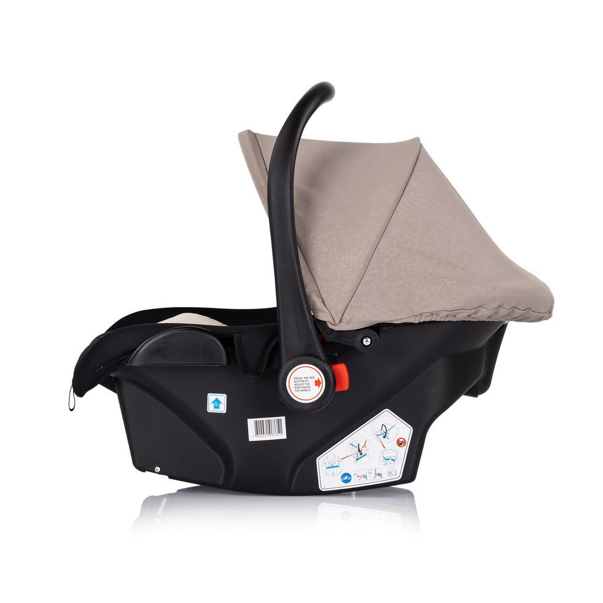BABYSCHALE Amore i-Size Gruppe 0+ hellbraun (0 - 13 kg) Kissen Griff verstellbar - Braun, Kunststoff (40/56/62cm) - Chipolino