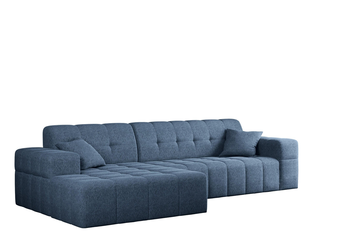 ECKSOFA L-Form NIMES Stoff Verita Marineblau Links - Blau, Holz (168/256cm) - Kaiser Möbel