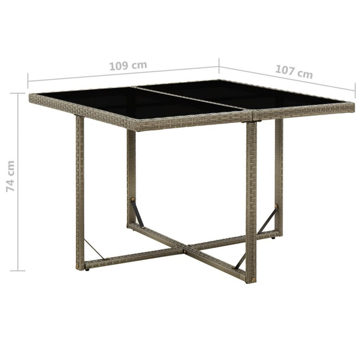 GARTENTISCH Tischlin 107/74/109 cm - Grau, Naturmaterialien (109/107/74cm) - ZMH
