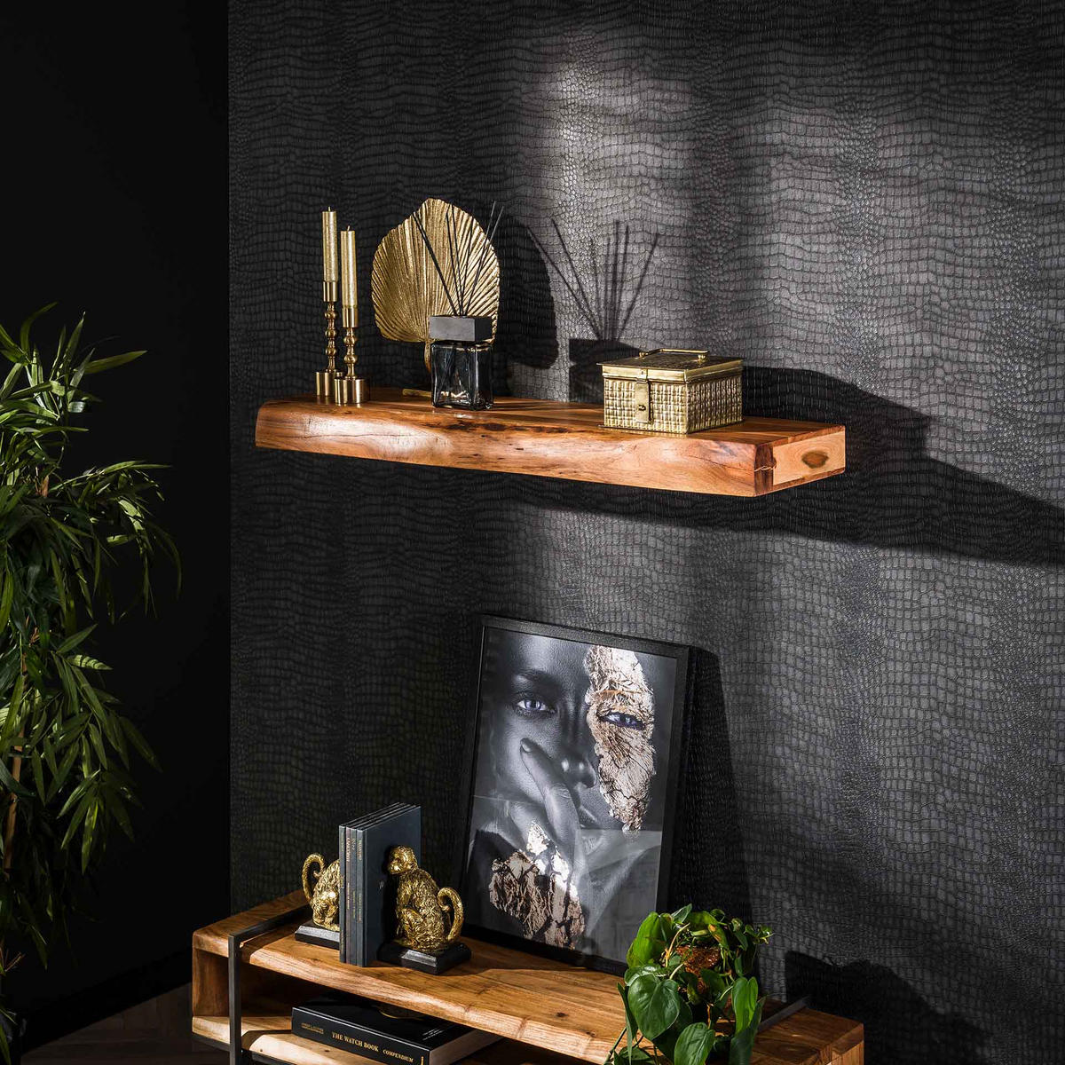 WANDREGAL Baum Braun 25/100/ 8 cm - Braun, Holz (100/8/25cm) - Hoyz Collection