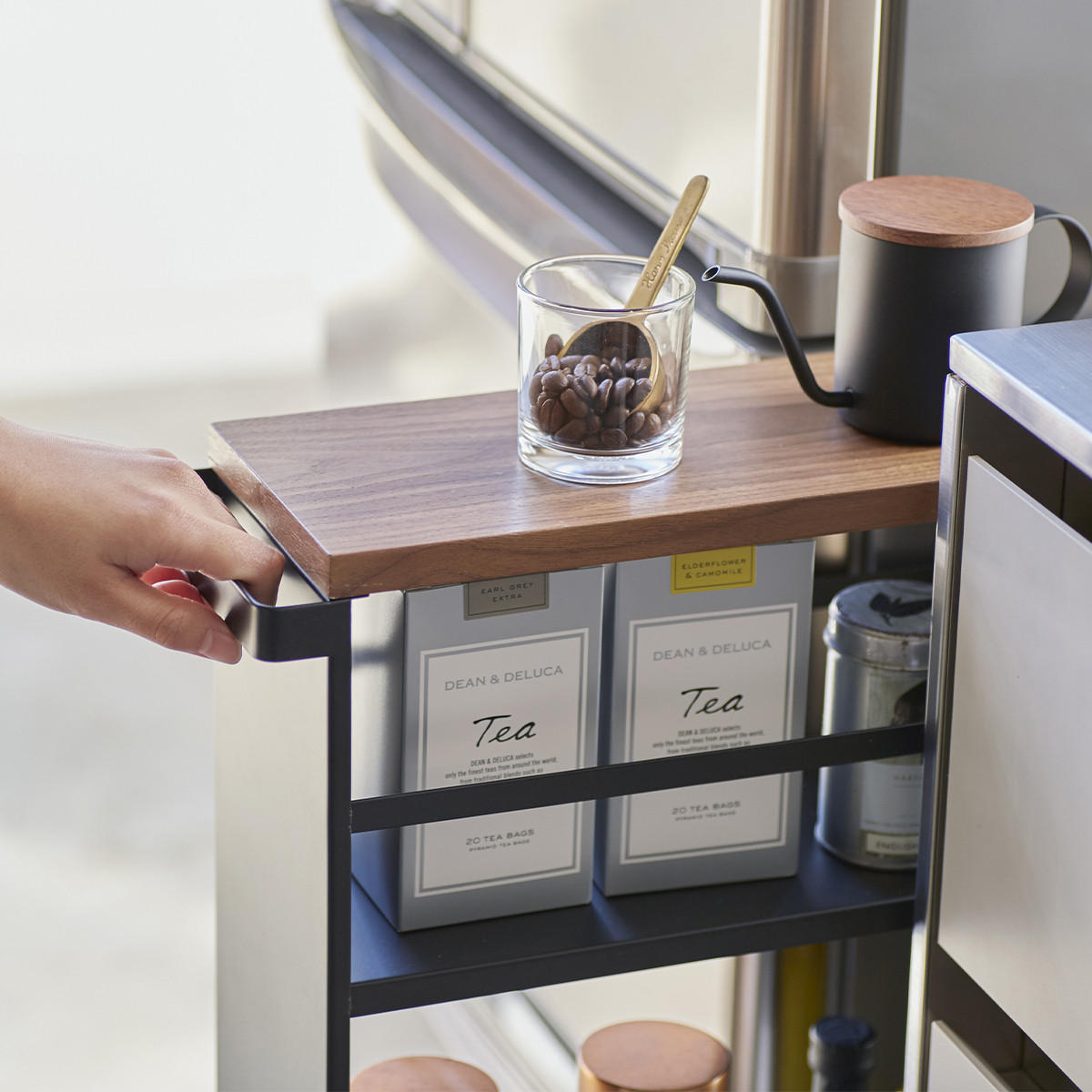 BEISTELLTISCH aus Stahl - Schwarz, Metall (13/80.5/47.5cm) - Yamazaki