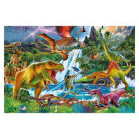 FOTOTAPETE Dinosaurier im Urzeitgewitter 432/290 cm - Multicolor, Papier (432/290cm) - Bilderwelten