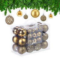 WEIHNACHTSKUGELN-SET 50-tlg. - Goldfarben, Kunststoff (6/7/6cm) - Relaxdays
