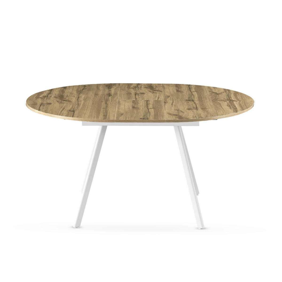 ESSTISCH LIV 120-150/120/76 cm Rund Eiche - Eichefarben/Weiß, Holzwerkstoff (120/120/76cm) - B&D Home