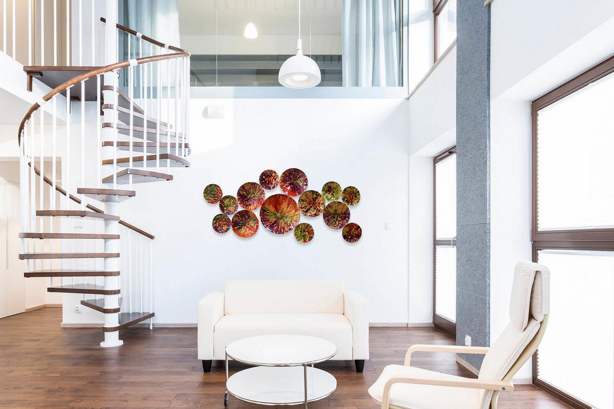 WANDDEKO Bunt 123/55 cm - Multicolor, Metall (2.4/55/5cm) - KUNSTLOFT