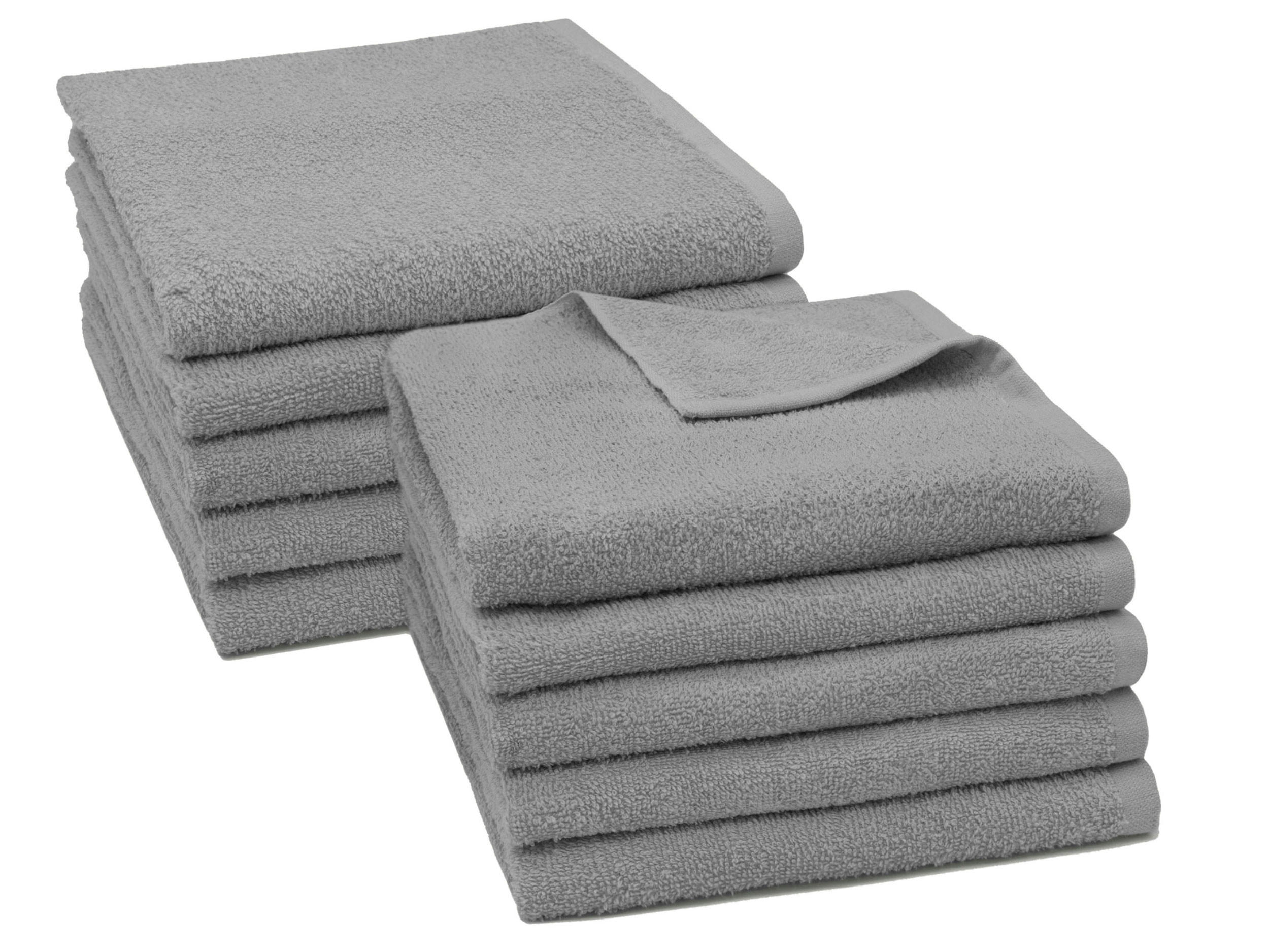 HANDTÜCHER, 10er-Set, 50x100 cm, 100% Baumwolle, Grau - Grau, Textil (50/100cm) - Zollner