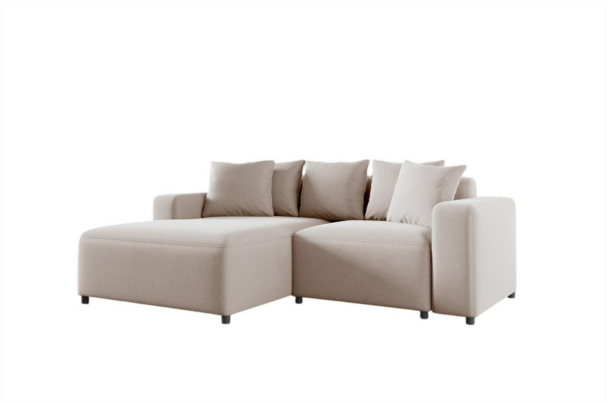 ECKSOFA Megan Xs In Salvador - Beige, Holzwerkstoff/Textil (240/165cm) - Fun Möbel