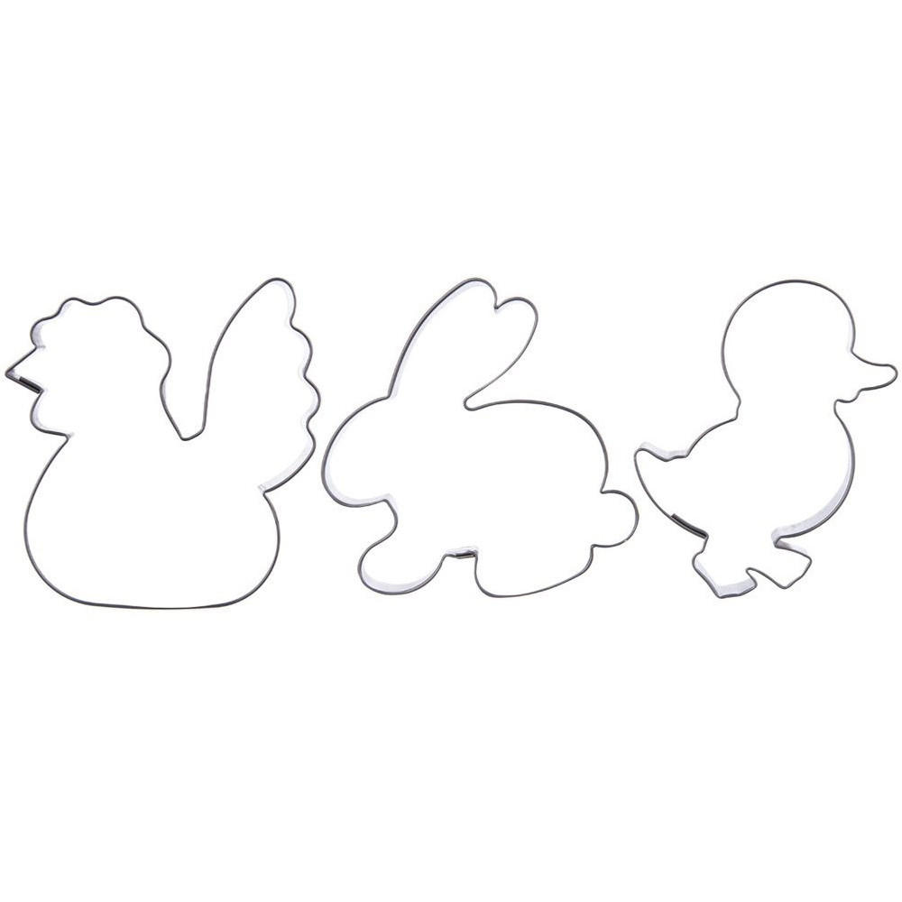 AUSSTECHFORM-SET Ostern 3-teilig Silber - Silberfarben, Metall (6/1.7/6cm) - Orion 