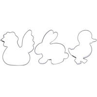 AUSSTECHFORM-SET Ostern 3-teilig Silber - Silberfarben, Metall (6/1.7/6cm) - Orion 