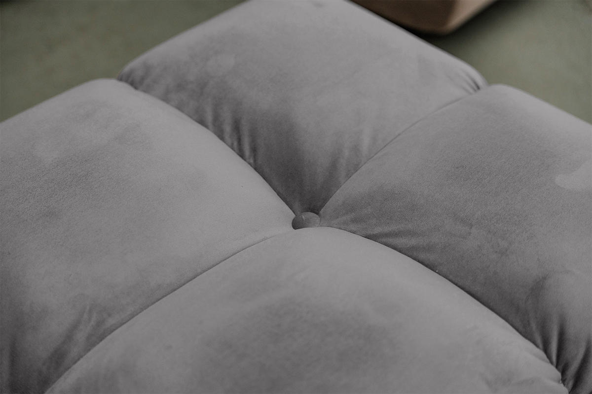 HOCKERBANK VIVIEN Steingrau Velvet - Grau, Textil (108/41/73cm) - KAWOLA