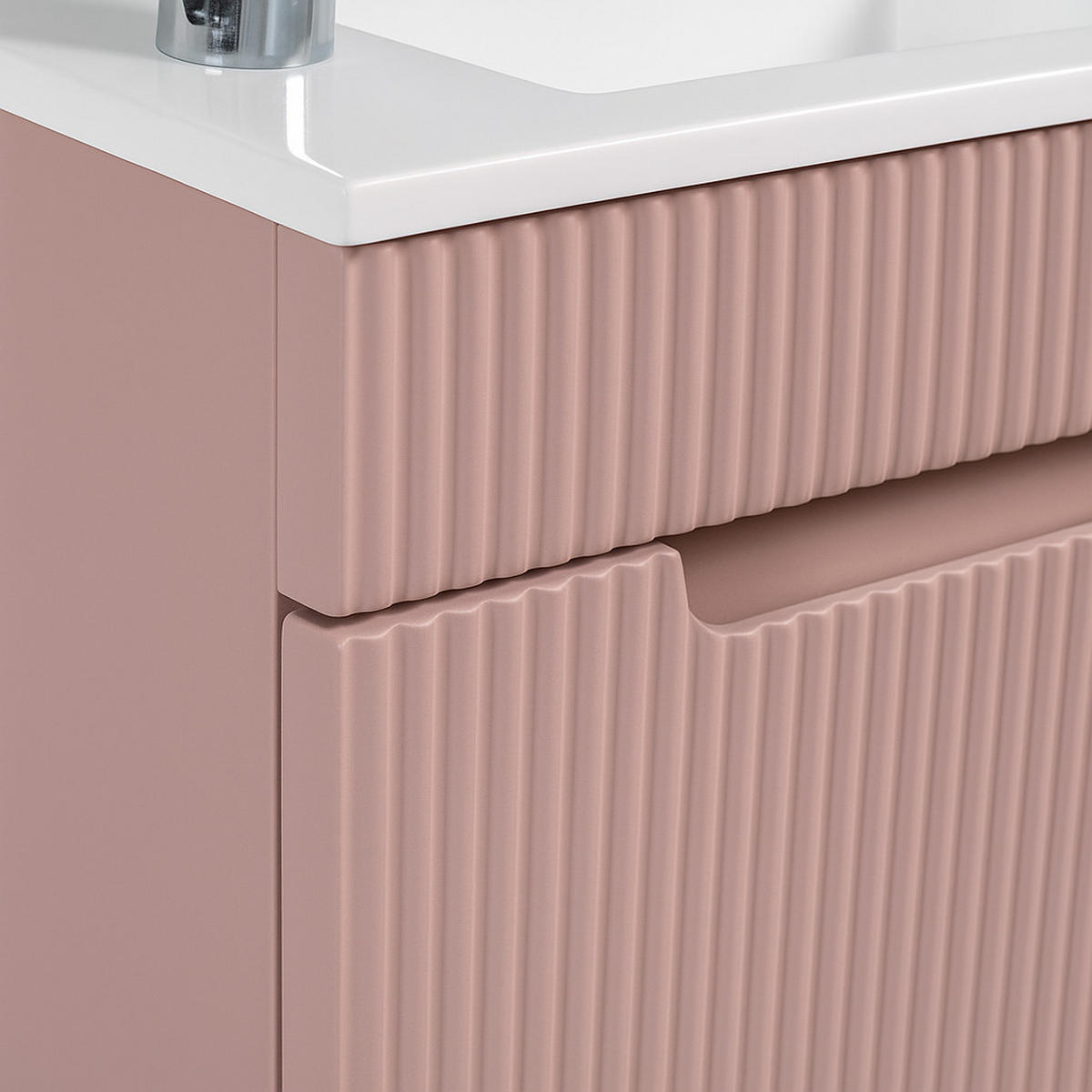 GÄSTE-WC-MÖBELSET Thermis 2 Teile Rose - 40 x 22 x 53 cm - Rosa, Holz (40/53/22cm) - Badplaats