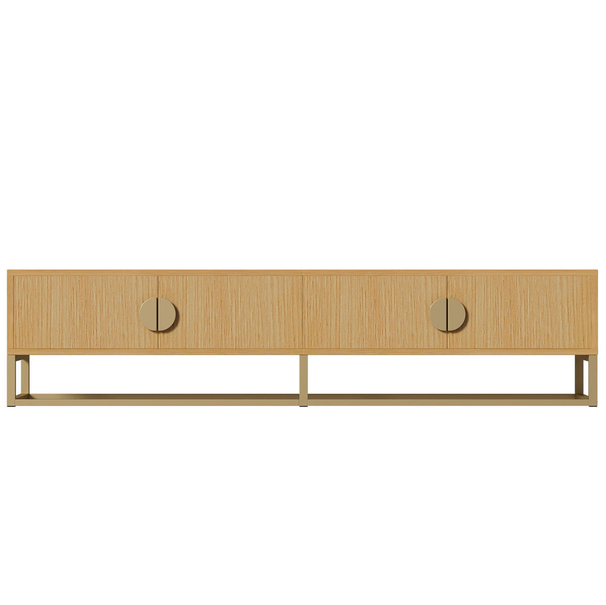 TV-LOWBOARD aus MDF und Spanplatte 180x40x40 cm Holzfarben mit 4 Türen und Soft-Close - Braun, Holzwerkstoff (180/40/40cm) - IVMEU