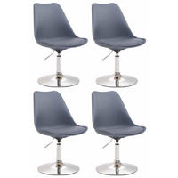 DREHSTUHL 4er Set Kunststoff grau - Chromfarben/Grau, Kunststoff/Metall (48/76/57cm) - CLP