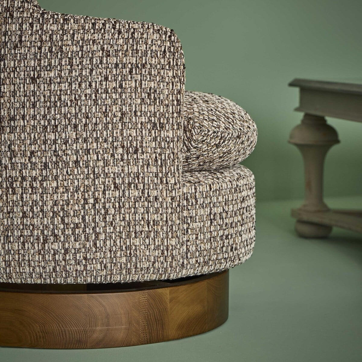 TWEED-DREHSESSEL brauner 75/75/75 cm - Braun, Textil (75/75/77cm) - Signature
