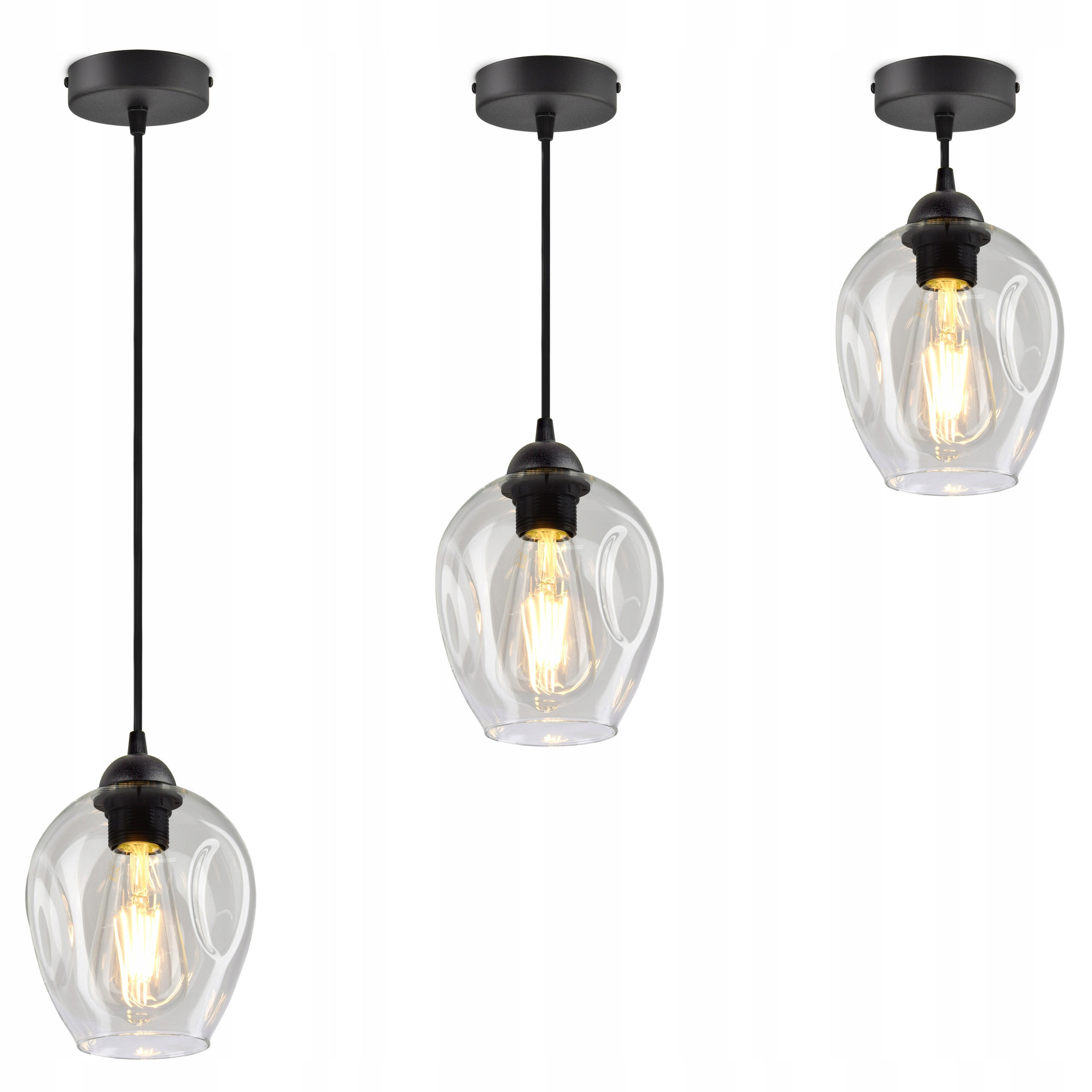 PENDELLEUCHTE Hegel - Transparent/Schwarz, Glas/Metall (15/15/80cm) - kiki design