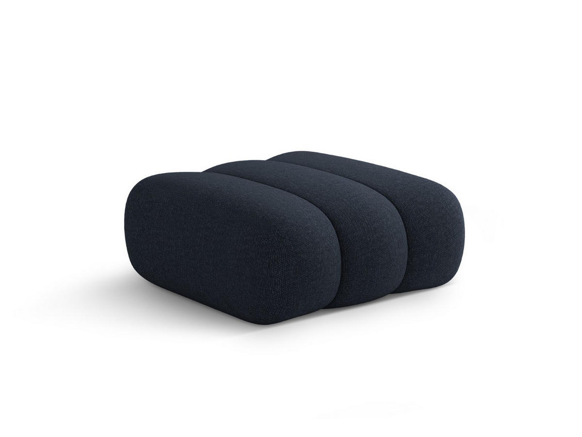 POUF Koge aus Chenille-Stoff marineblau - Blau, Textil (95/40/95cm) - Cosmopolitan Design