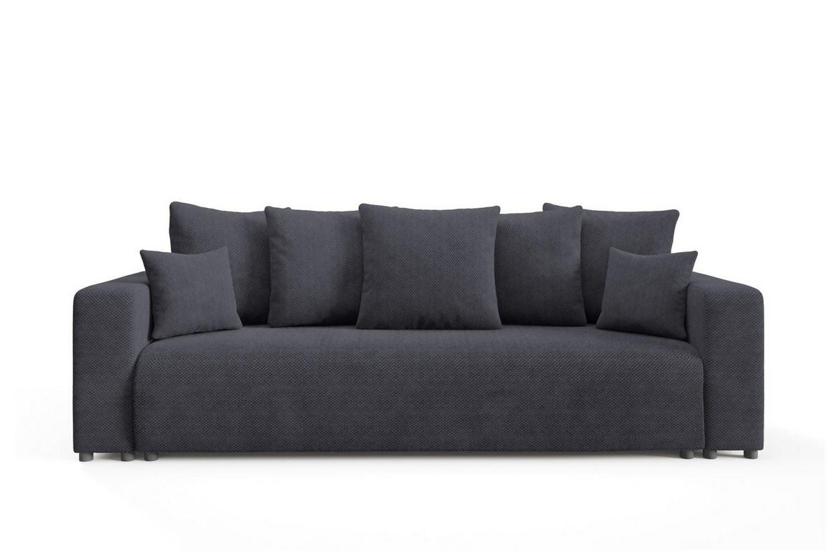 SCHLAFSOFA mit Bettkasten Schwarz - Schwarz, Textil (247/88/93cm) - Furnisell