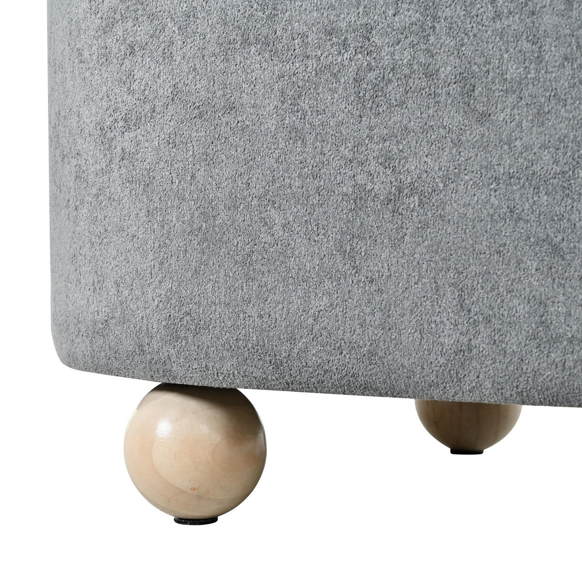 SITZBANK, Stauraum, Fleece, Holzbeine, Grau, 110x41x47cm - Grau, Textil (41/47/110cm) - FLIEKS