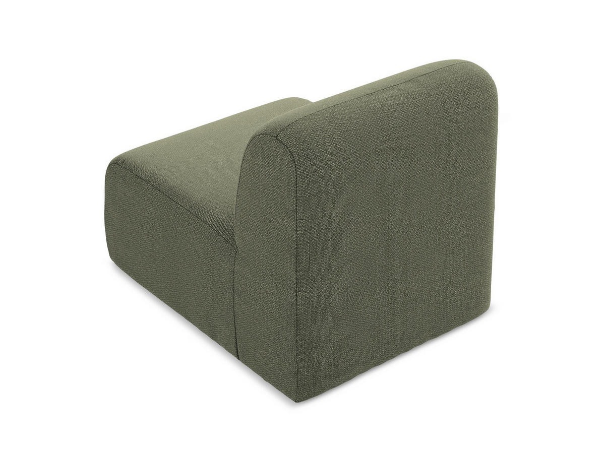 SOFAELEMENT Bouclé Stoff Grün - Schwarz/Olivgrün, Holzwerkstoff/Kunststoff (70/75/94cm) - Makamii