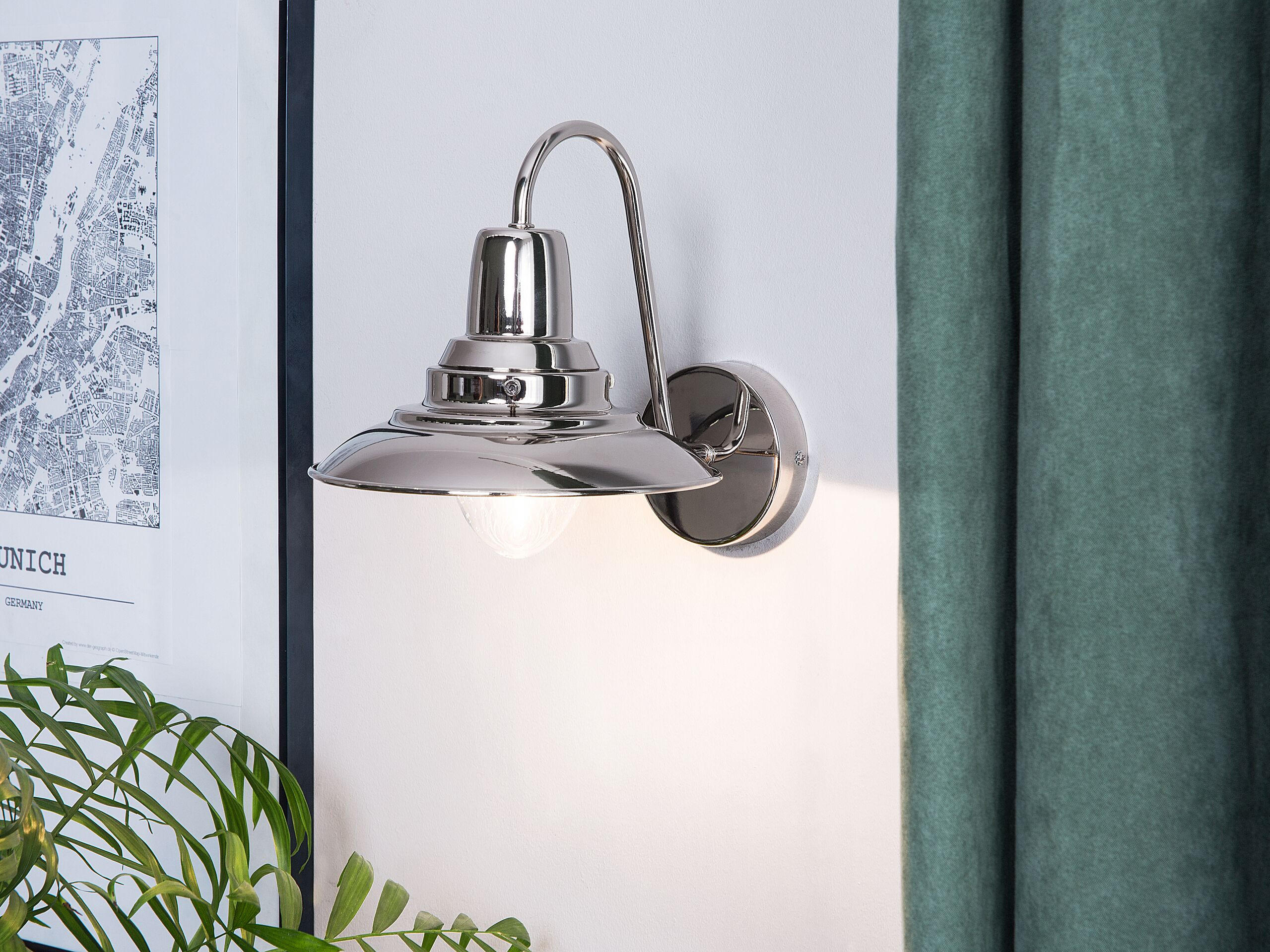 WANDLEUCHTE Luza 20/20/21 cm - Silberfarben, Metall (20/21/20cm) - Beliani