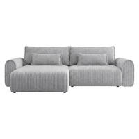 ECKSOFA Surles Cord - Hellgrau/Schwarz, Holz/Kunststoff (245/145cm) - MIRJAN24