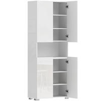 KÜCHENSCHRANK aus MDF 68/34/180 cm Hochglanzweiß - Weiß Hochglanz/Weiß, Holzwerkstoff (34/180/68cm) - HOMCOM