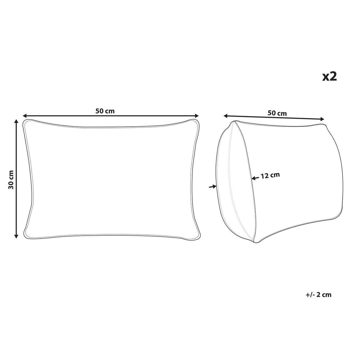 DEKOKISSEN 2er-Set Grün 50/30 cm Kafra - Beige/Grün, Textil (50/30cm) - Beliani