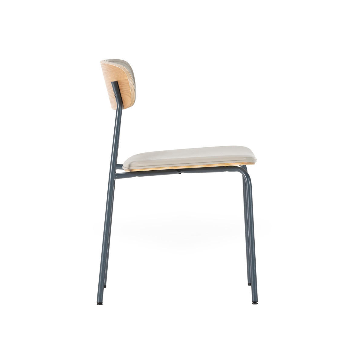 STÜHLE 2er-Set aus Kunstleder mit Metallbeinen 45,5/78/52 cm - Beige, Metall (45.5/78/15cm) - Calicosy