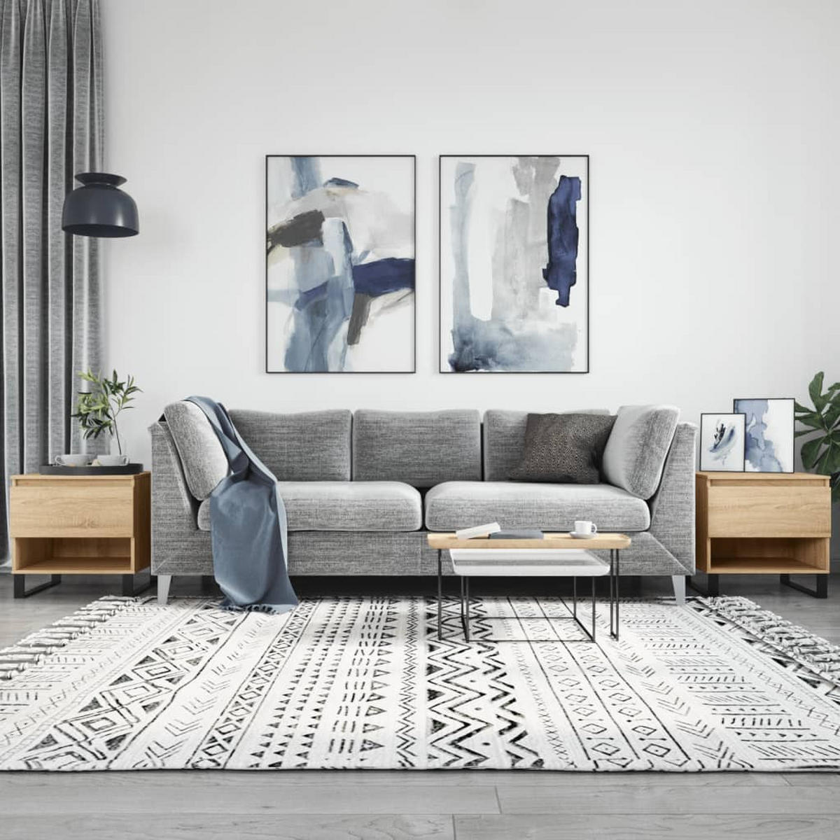 COUCHTISCHE 2 Stk. Sonoma-Eiche 50x46x50 cm Holzwerkstoff - Braun, Holzwerkstoff (50/46/50cm) - furnicato
