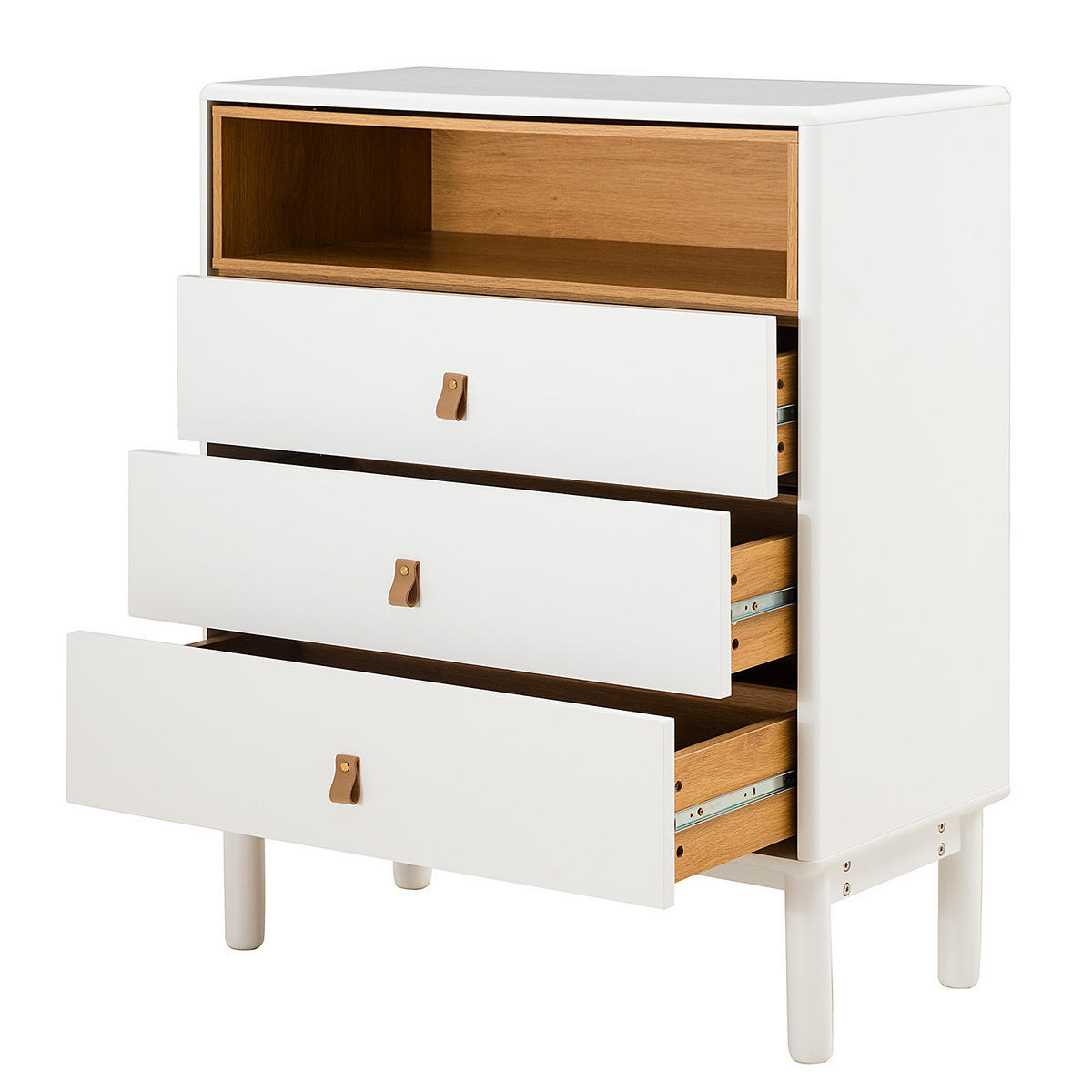 KOMMODE - Breite 80 cm - Braun/Weiß, Holz/Holzwerkstoff (80/100/40cm) - home24