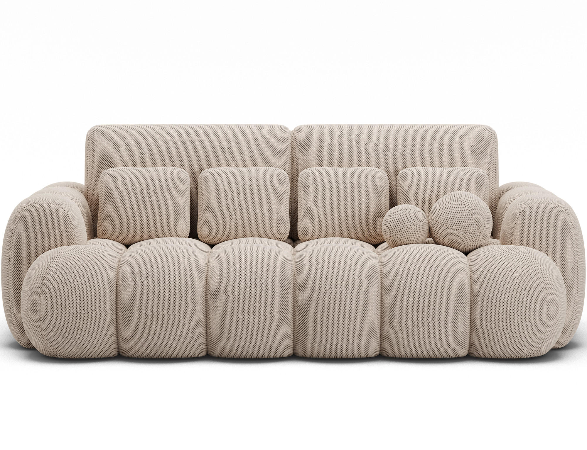 SOFA Elvento - Warmes beige (Calmora 18) - Sandfarben, Holzwerkstoff (256/105/119cm) - Möblo