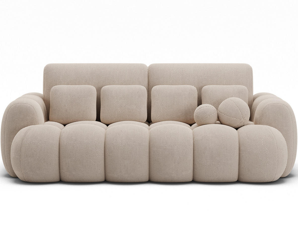 SOFA Elvento - Warmes beige (Calmora 18) - Sandfarben, Holzwerkstoff (256/105/119cm) - Möblo