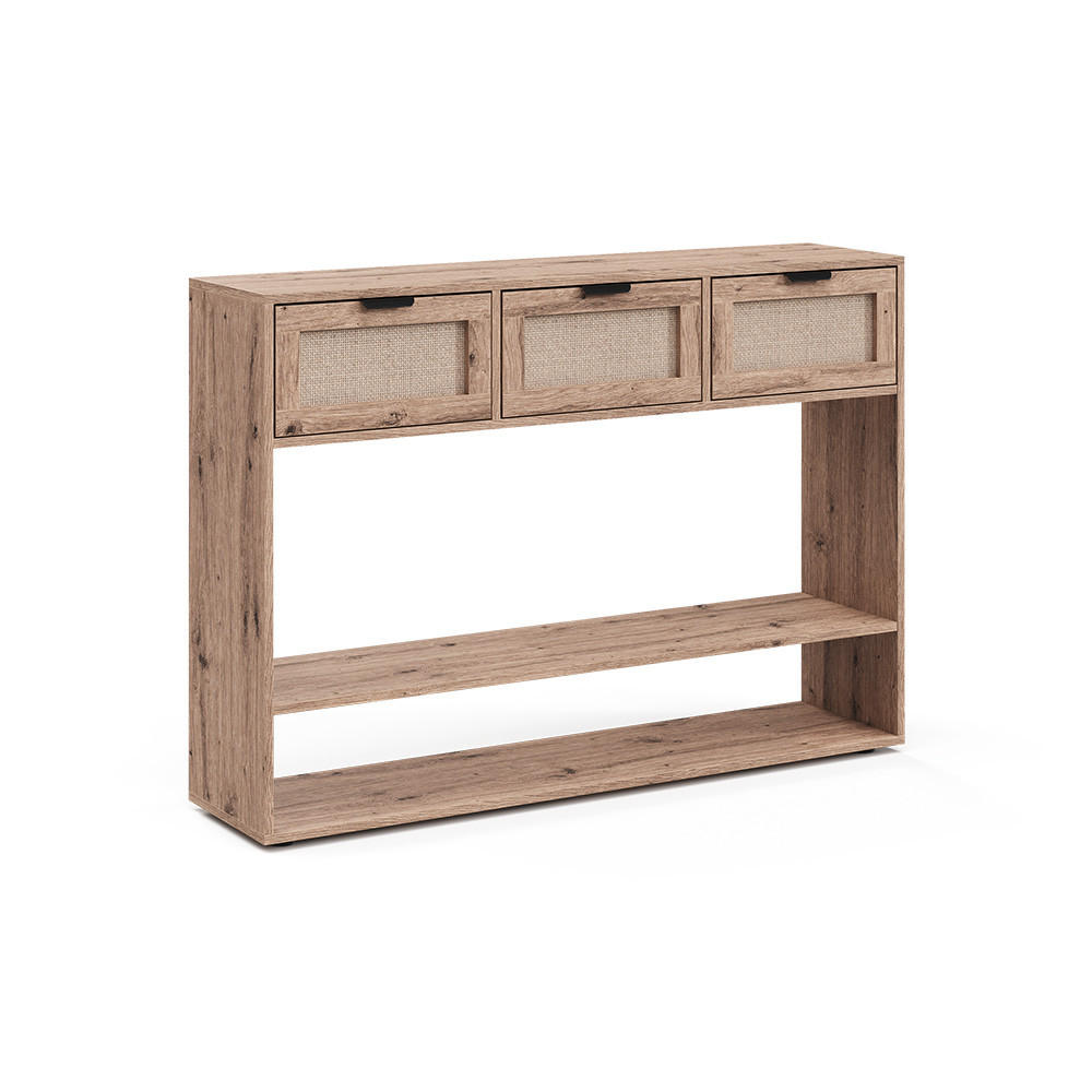 KONSOLENTISCH Elven, Eiche, 120 x 85 cm mit 3 Schubladen - Eichefarben, Holzwerkstoff (120/85/29cm) - Vicco