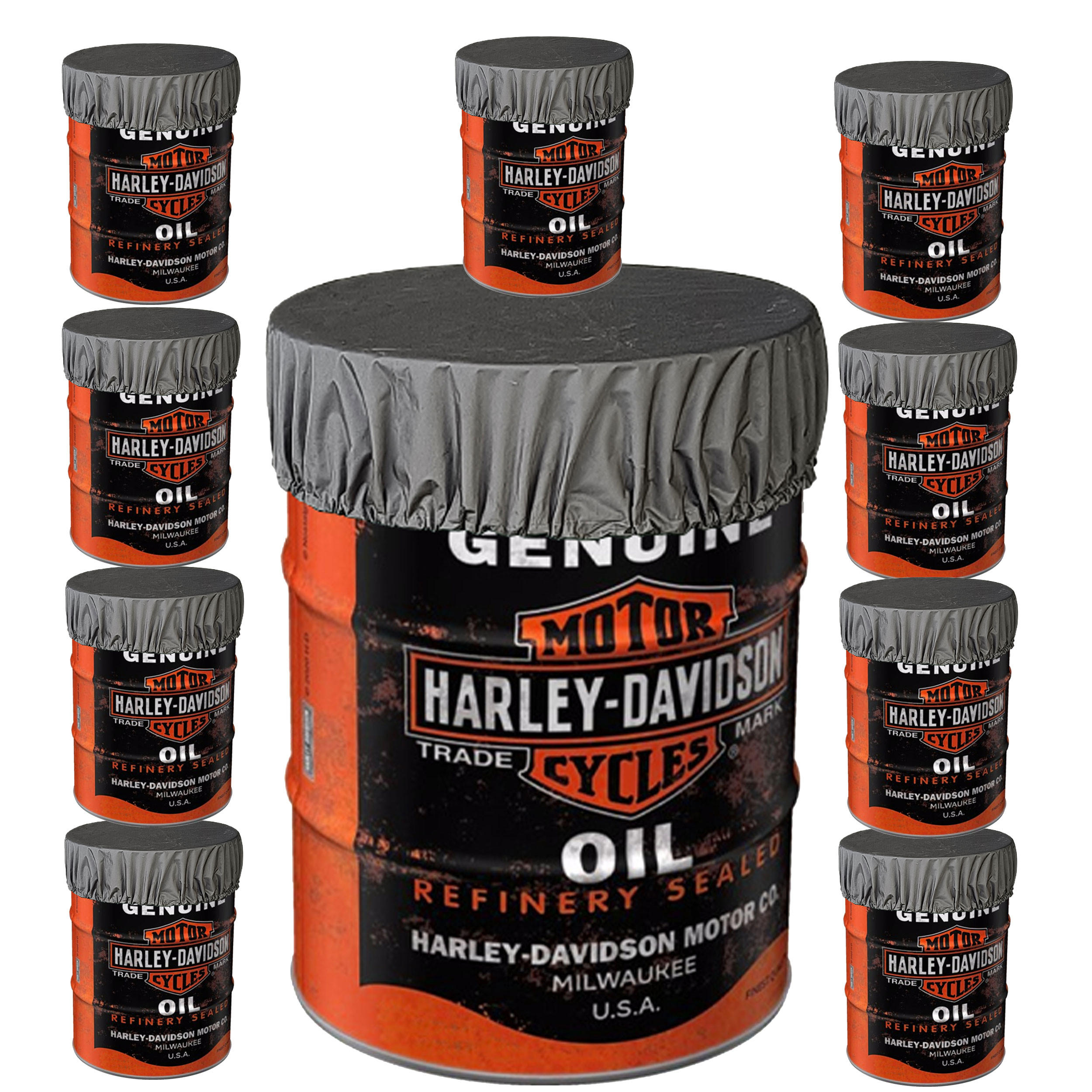 10 Stück Fasshaube 60cm Poly - Grau, Stein (96/15/96cm) - QUICK STAR