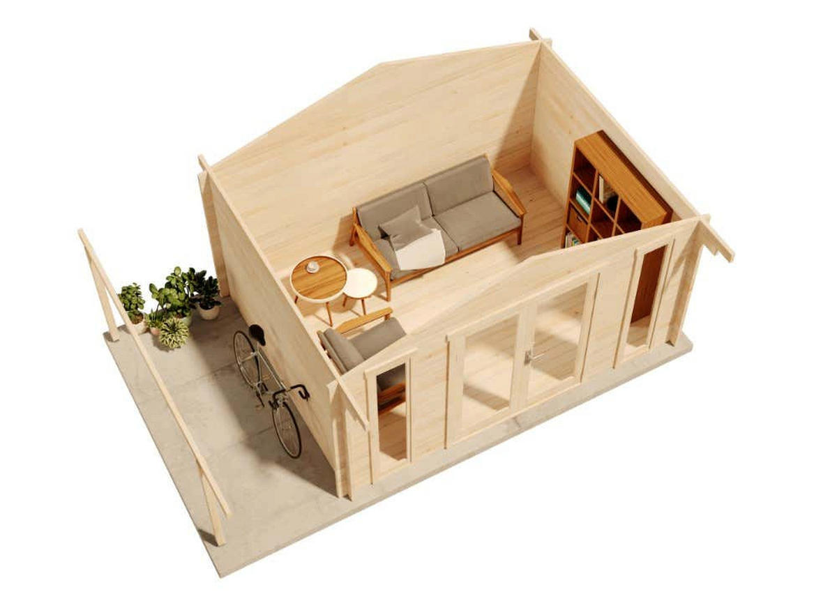 GARTENHAUS Holz Mirko mit Schleppdach - Naturfarben, Holz (549/245/350cm) - Alpholz