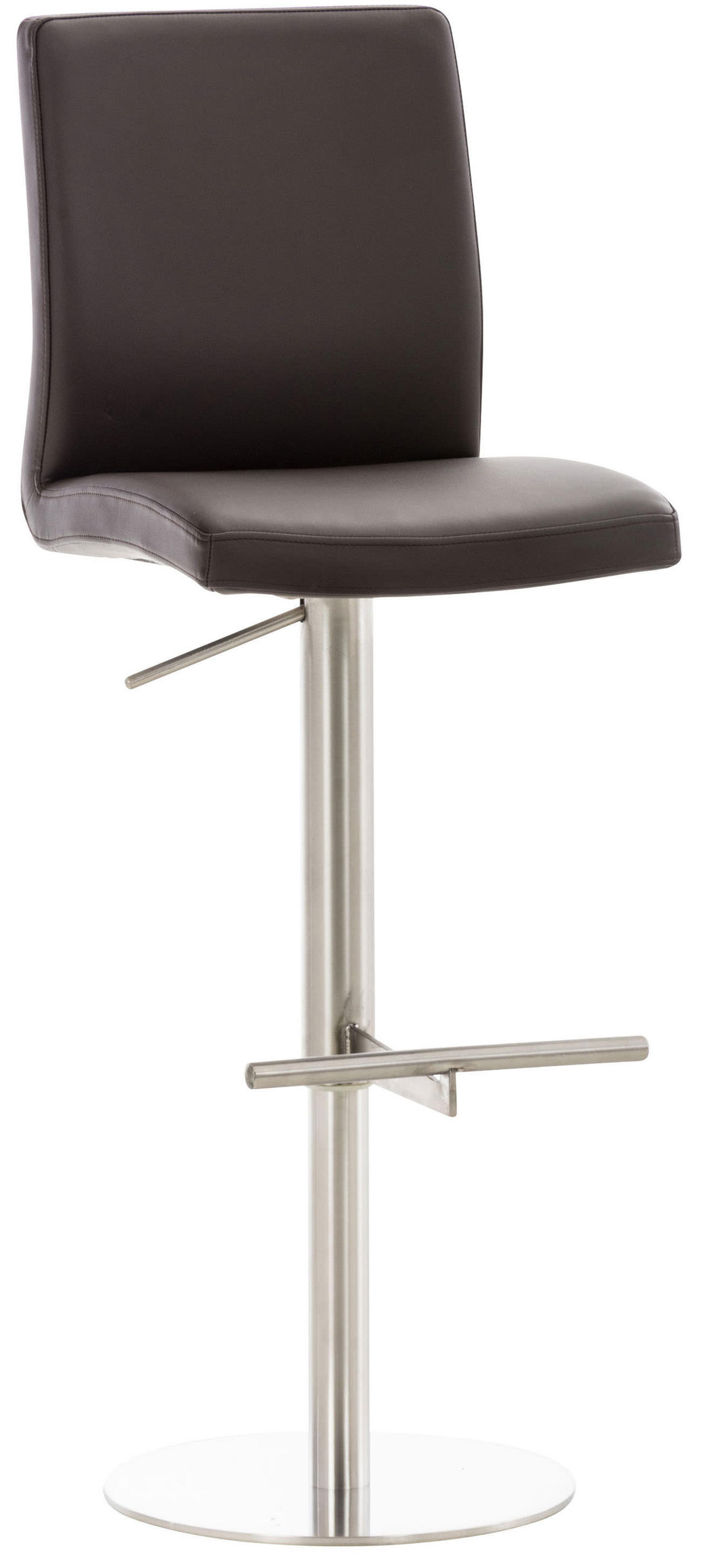 BARHOCKER Lederlook Braun - Edelstahlfarben/Braun, Textil/Metall (40/93/49cm) - CLP