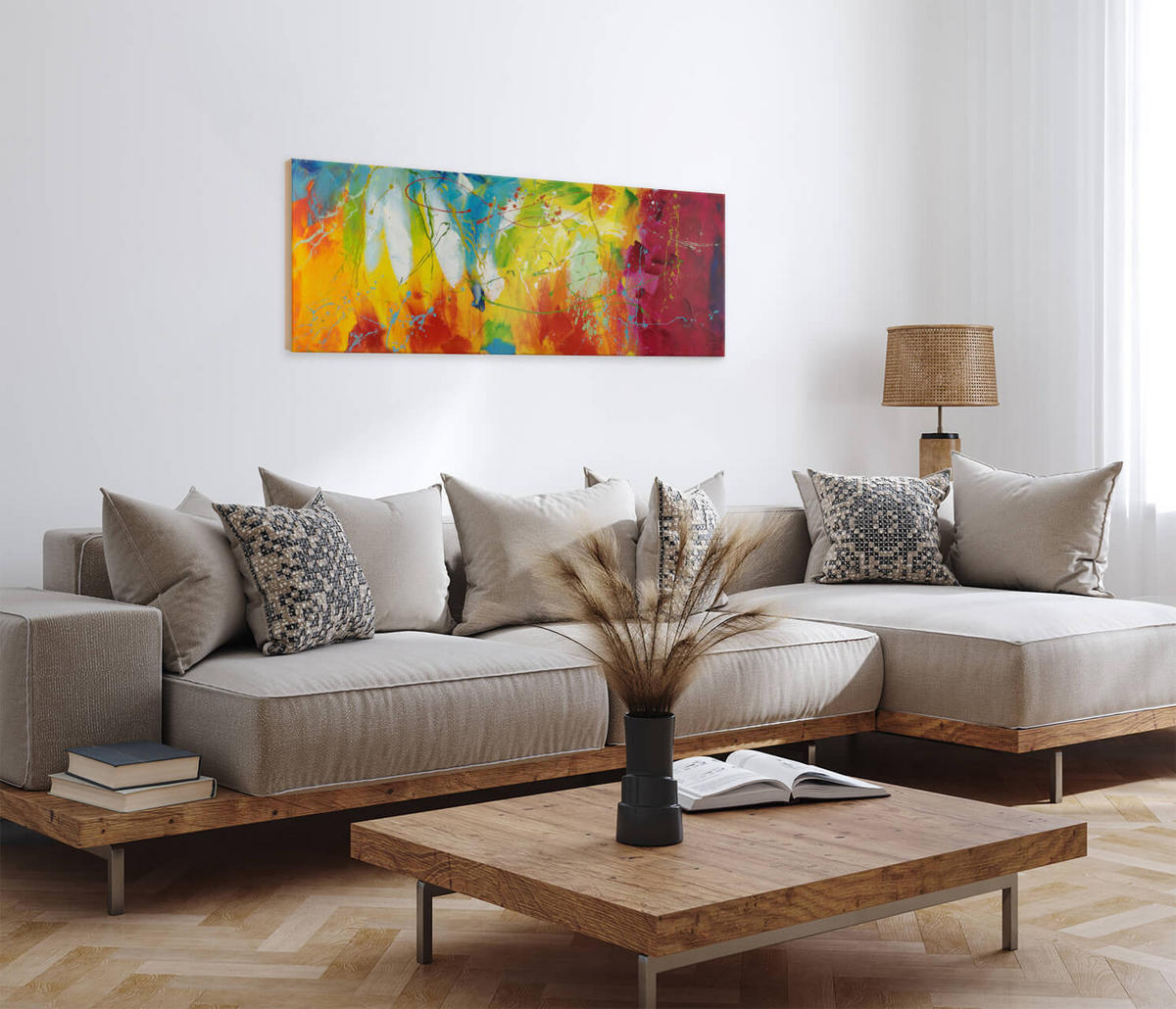 ÖLGEMÄLDE 150/50 cm - Multicolor, Holz/Textil (1.94/50cm) - KUNSTLOFT