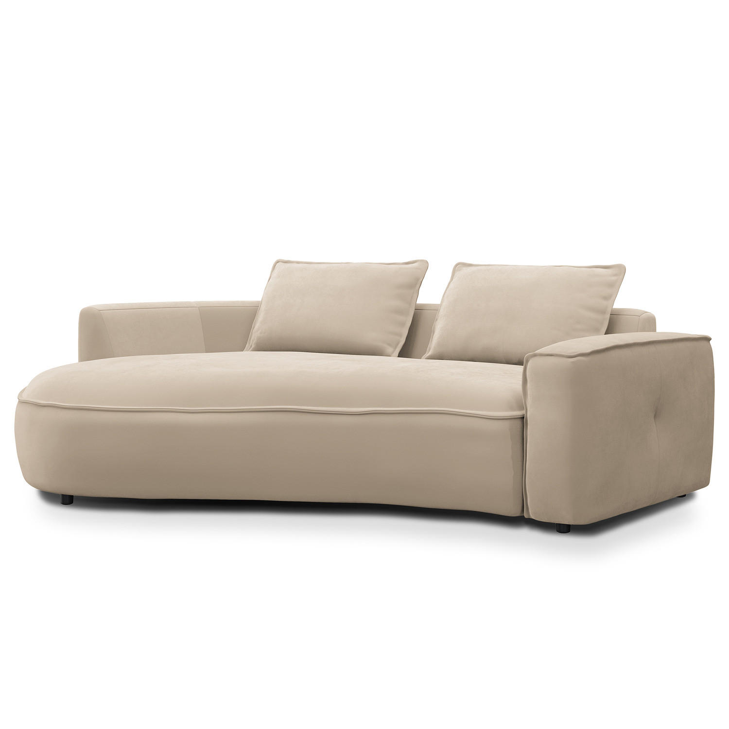 2,5-SITZER SOFA - Beige/Schwarz, Kunststoff/Textil (217/82/146cm) - home24