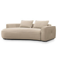 2,5-SITZER SOFA - Beige/Schwarz, Kunststoff/Textil (217/82/146cm) - home24