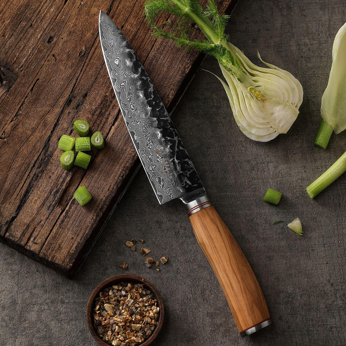 CHEFMESSER 20 cm - Braun, Holz/Metall (33cm) - Wakoli