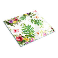 GLASPLATTE 60x52 cm Blumenmuster - Grün, Glas (60/0.4/52cm) - TULUP